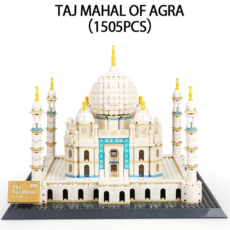 Legoed city street view Architecture The Taj Mahal of Agra Building Blocks Bricks model kits Toy For Children with 10189 17008