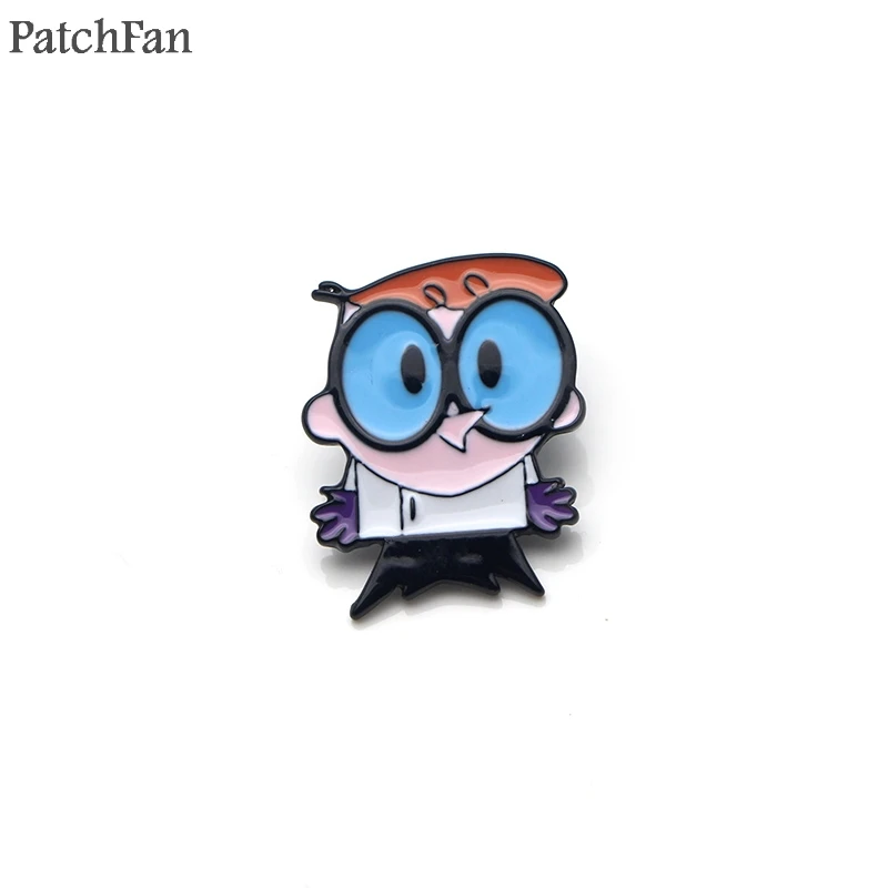 Patchfan Dexter's Lab Dee цинковый галстук мультфильм булавки броши для рюкзака, одежды для мужчин и женщин шляпа Декоративные значки медали A1521 - Цвет: 1