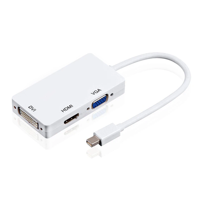 DZLST Mini DP к HDMI DVI VGA адаптер 3 в 1 концентратор Mini DisplayPort 1080P видео адаптер конвертер для iMac Apple MacBook Pro Air