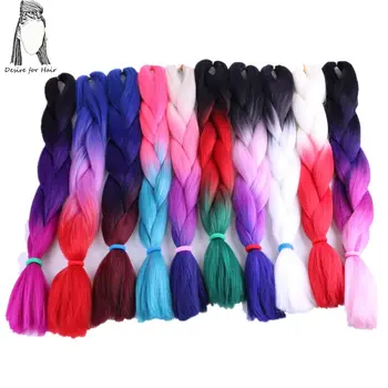 

Desire for hair 5packs 24inch 100g ombre color synthetic jumbo braids two tone brown for braiding twist hair making
