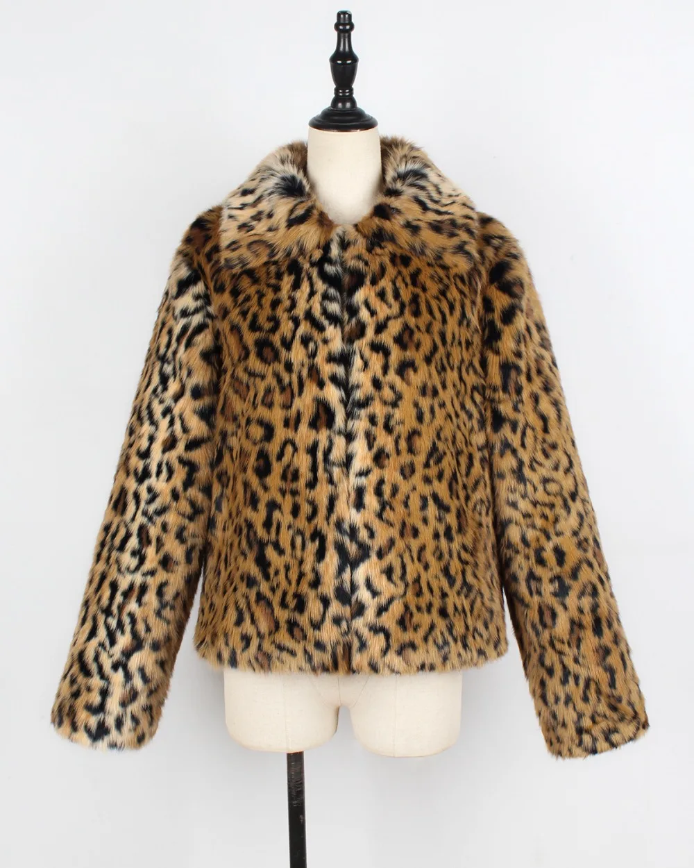 S-3XL Winter Warm Plus Size Open Stitch Slim Plush Coat 2018 Women Faux Fur Leopard Cardigan Ladies Thick Short Fur Coat Coats