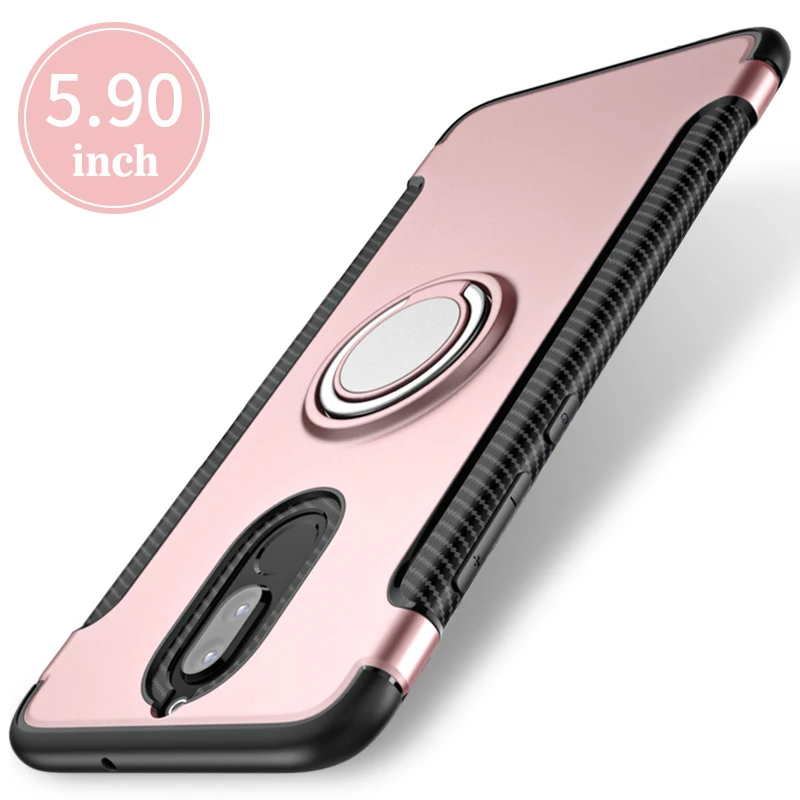 For-Huawei-Mate-10-Lite-Case-Car-Holder-Stand-Magnetic-Suction-Bracket-Finger-Ring-TPU-PC(9)