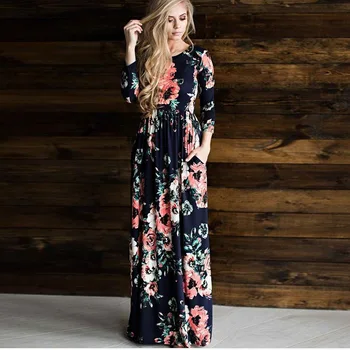 

Long Maxi Dress Floral Print Boho Beach Dress Tunic Bandage Bodycon Evening Party Dress Vestidos largos mujer Plus Size