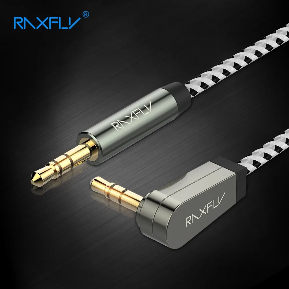 RAXFLY 3 5 мм Aux кабель Jack папа-папа аудио 90 градусов правый угол плоский шнур для
