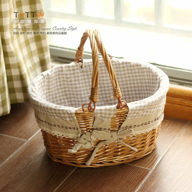 Wicker Basket With 2 Handles 29.5*23.5*15.5CMin Storage