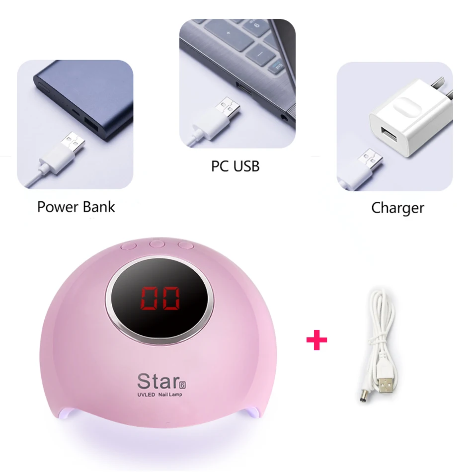 2019 Новый Сушилка для ногтей Светодиодный УФ-лампа 36 Вт мини-лампа с USB для маникюра ЖК-дисплей сушки всех Гель-лак для ногтей инструменты для