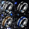Letdiffery-bague de chaîne Punk pour hommes et femmes, 8mm, en acier inoxydable, noir, Cool, bijoux Rock, cadeaux d'anniversaire ► Photo 1/6
