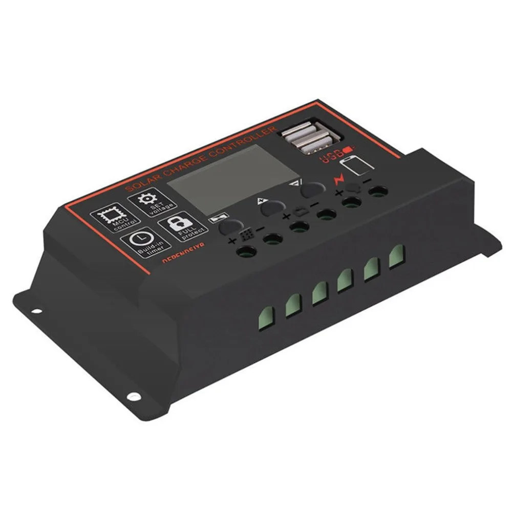 

Portable 30A Solar Panel Battery Regulator Solar Charger Controller with Digital LCD Screen Display 12/24V Auto USB