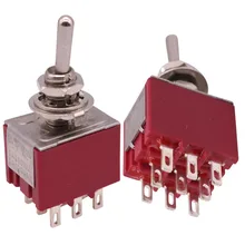 GOOD QUALITY 1 PCS 3PDT Buttons Switch Effect Switches MTS-302R ON / ON 2A 250VAC/5A 120VAC
