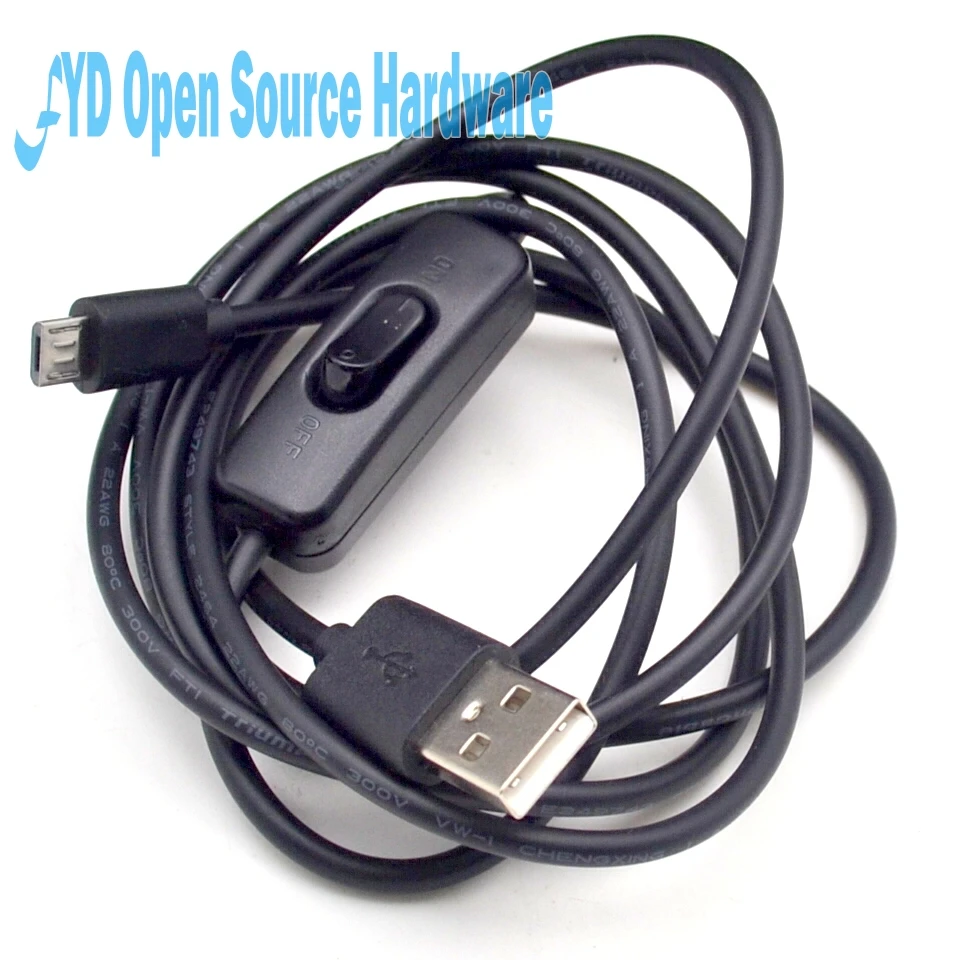 1pcs Black USB Cable With ON  OFF Switch Toggle Power Control For Raspberry Pi