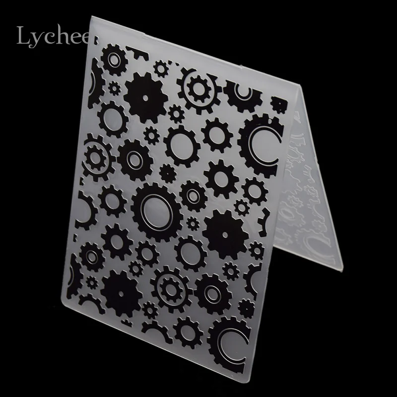 

Lychee Plastic Embossing Folder For Scrapbook DIY Album Card Tool Plastic Template Stamp Gear Design Card Making Decoration