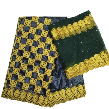 

Hot selling bazin riche getzner 2018 nouveau dark green african bazin brode brocade atiku fabric for men 5+2yards/lot KY