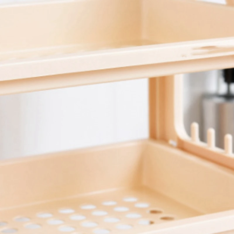 Трехслойный кухонный стеллаж для хранения пластмассовый держатель для поддержки домашней формы органайзер для хранения мелочей в ванной
