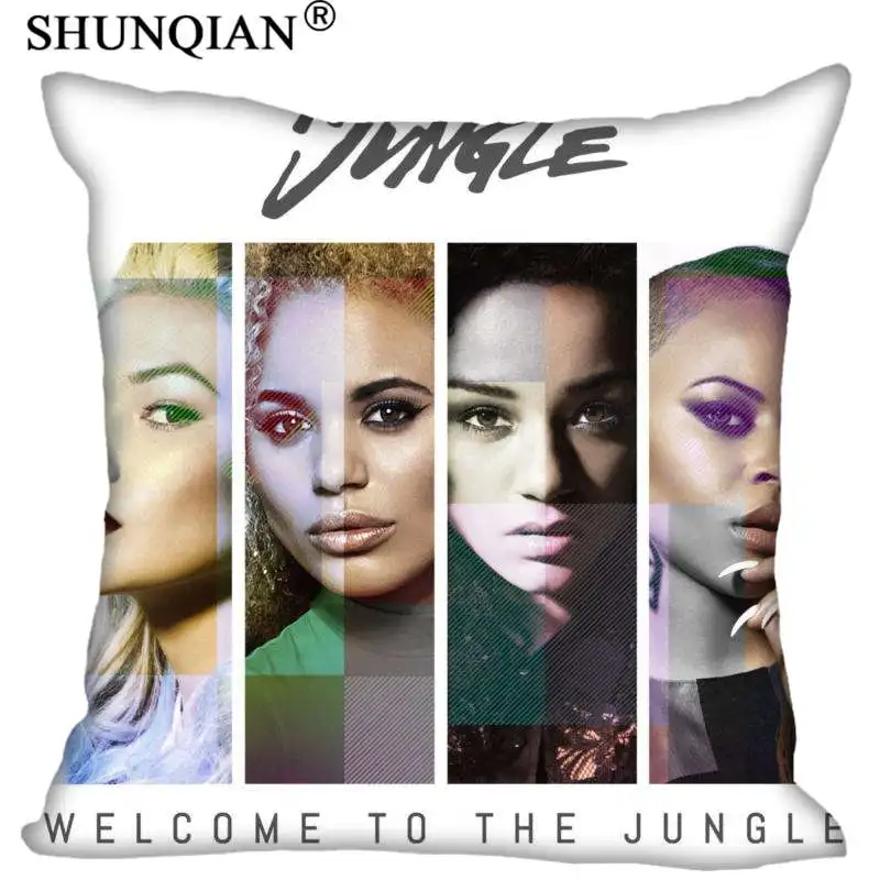 Custom Square Pillowcase Neon Jungle Soft Pillow Cover Zippered