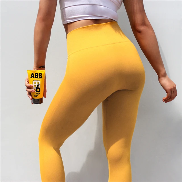 3/4 New Super Stretchy Gym Tights Yoga Pants High Waist Sport Leggings Women  Pink Slim Running Pants Women Fitness Gym Clothes - Yoga Pants - AliExpress