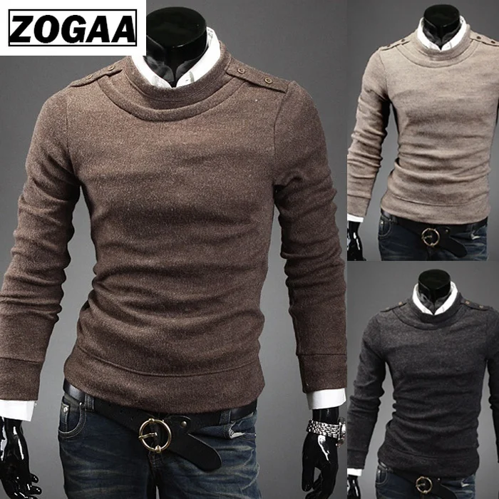 ZOGAA 2019 мужские свитера Новый Бизнес повседневная мужская самосовершенствование круглым вырезом пуловер; вязаный свитер