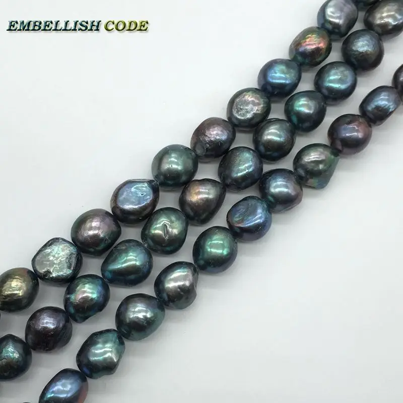 

DIY pearl beads on sales peacock dark blue 11mm teardrop shape Strand (about 39pcs/lot) natural real Freshwater pearls