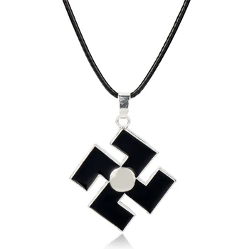 

dongsheng Anime Bleach Kurosaki Ichigo Metal Necklace Black Enamel Pendant Rope Necklace for Men Women Cosplay Accessories-30