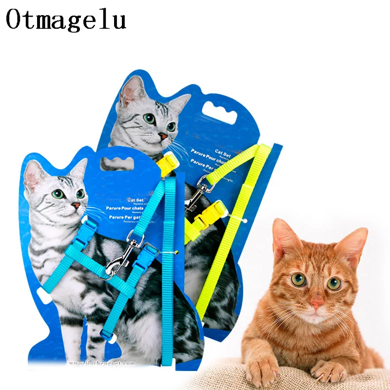Professional Design Collar For Cats Adjustable Leash Nylon Pet Traction Kitten Halter Collar Cats Products For Pet Harness Belt1
