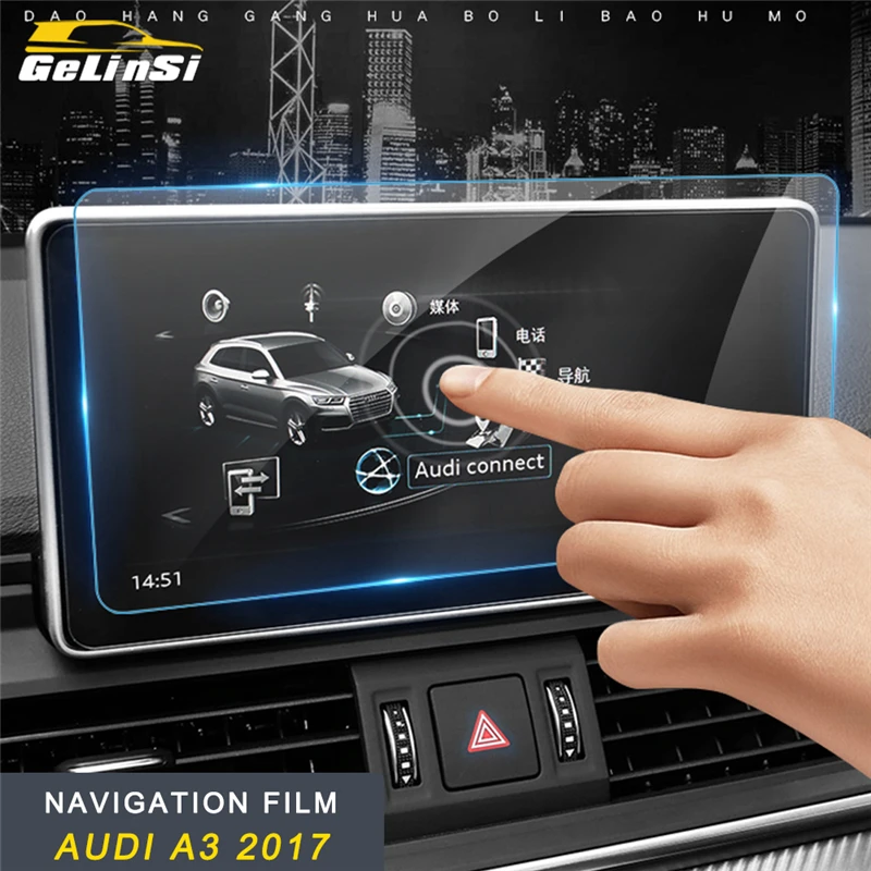 

GELINSI Automobile Navigation Film Cover Trim Sticker Interior Accessories for Audi A3 2017 Car Styling