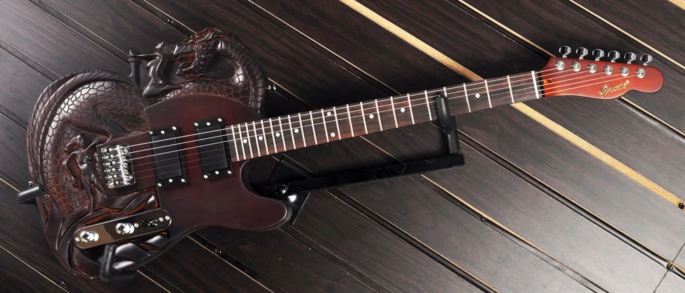 ATL Carved Dragon Slayer Style Electric Guitar Mahogany Body Rosewood Fingerboard 22 Fret electric guitar kit headless electric guitar