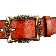 Women Casul Vintage Floral Pin Buckle Belt