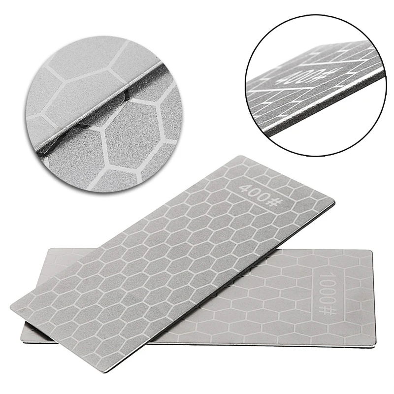 

Double Dual Sided Sharpener Diamond Knife Sharpening Stone Whetstone 400# 1000# Tu APR24