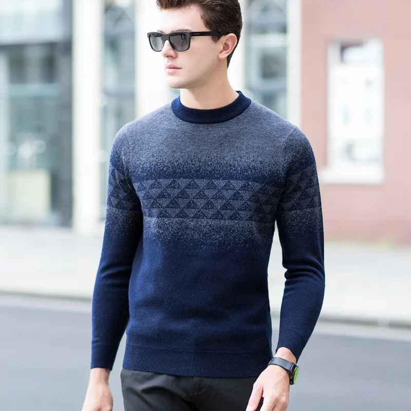 Pullover Men Knitwear 100% Wool Spring Mens Sweater Pullovers Male ...