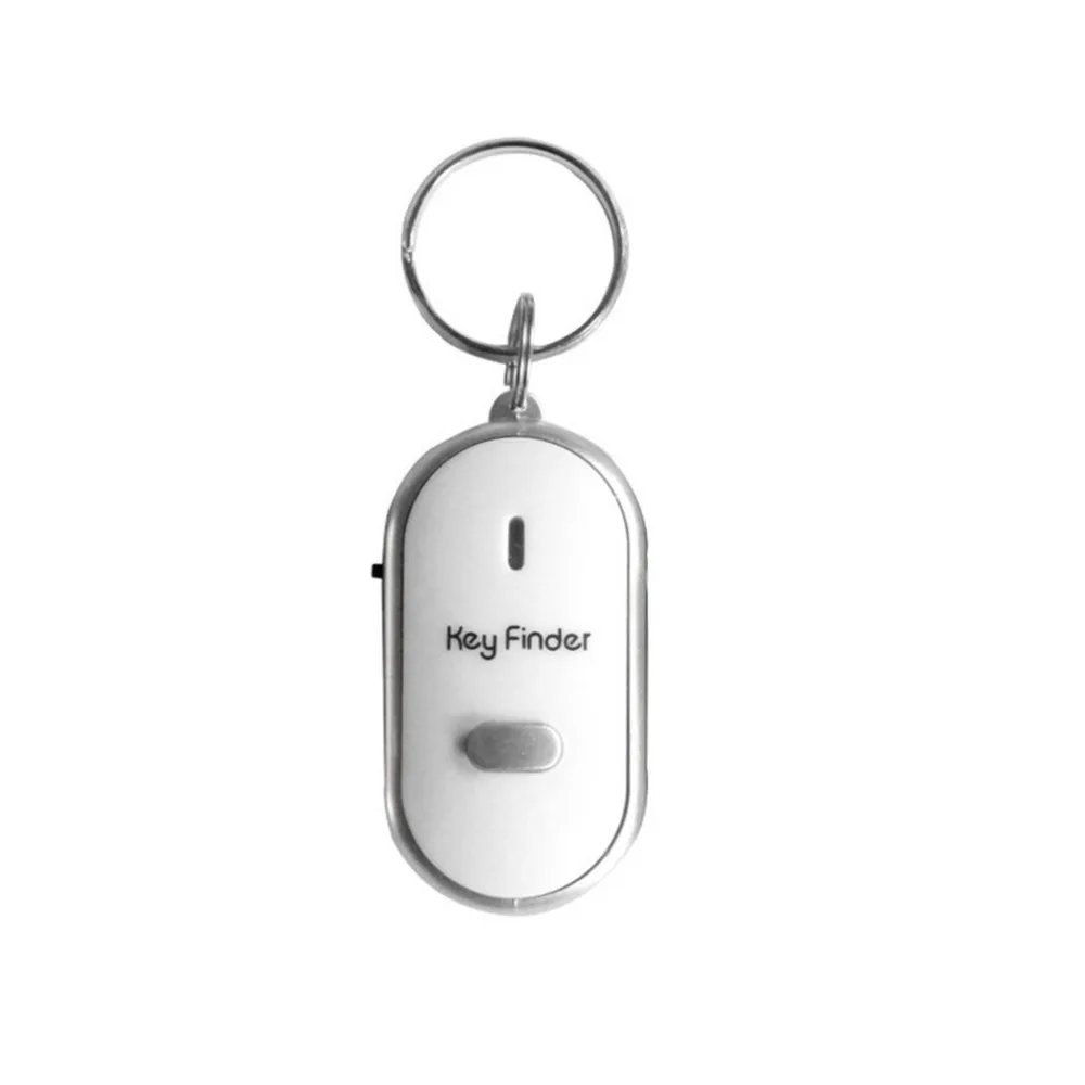 Whistle Key Finder Anti Lost Chain Locator LED Flashing Beeping Keyring Black 