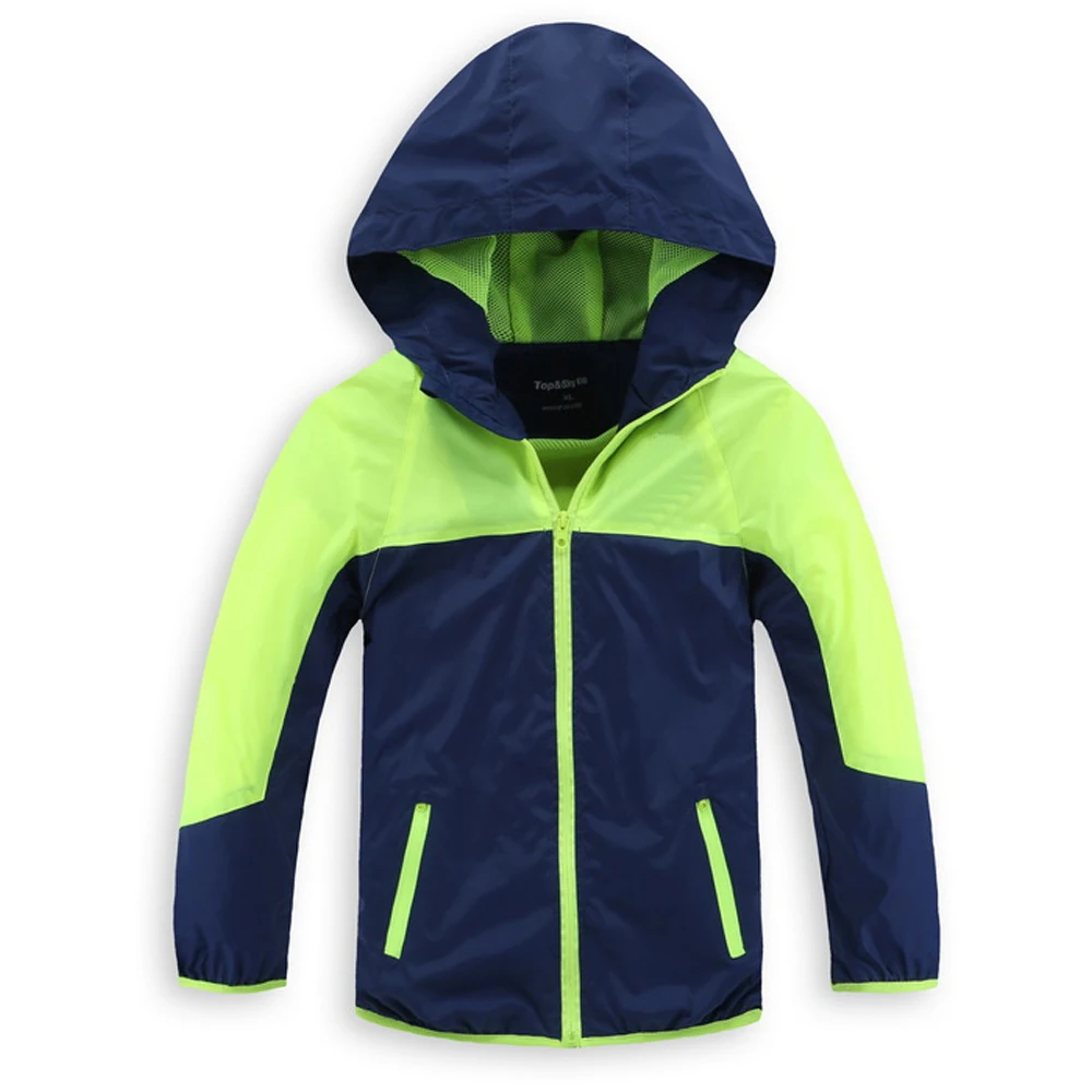 Hiheart Boys' Lightweight Jacket Quick Dry Windproof Sun Block and Easy