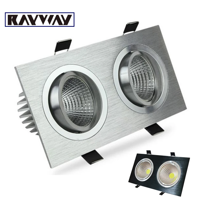

RAYWAY Dimmable Recessed LED Down light Ceiling lights Warm White / white 10W 14W 20W 30W Dual COB Square Light Ceiling Lamp