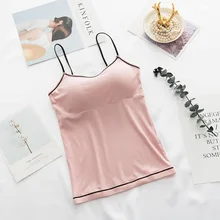 Female Padded Tank Top Camisole Slim Sexy Strap Top Women Summer Off Shoulder Camisole