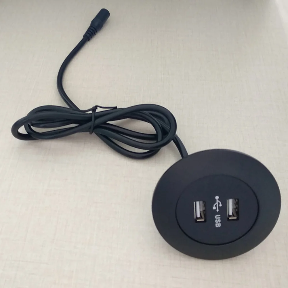 الفضاء توفير الدائرة حماية مكتب شاحن يو اس بي آمنة المزدوج USB سطح المكتب الاكسسوارات صغيرة لجدول أريكة متعددة الاستخدامات سهلة التوصيل