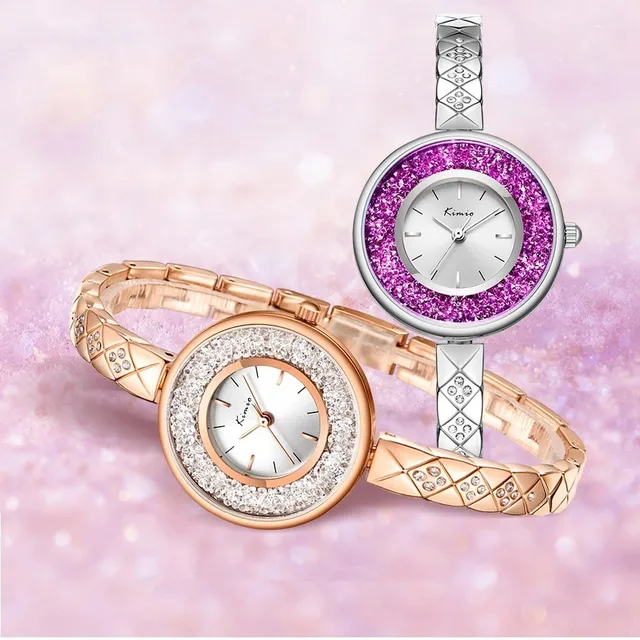 KIMIO Rolling Diamond Watch Women Creative Women Watches Rose Gold Ladies Casual KIMIO Rolling Diamond Watch Women Creative Women Watches Rose Gold Ladies Casual