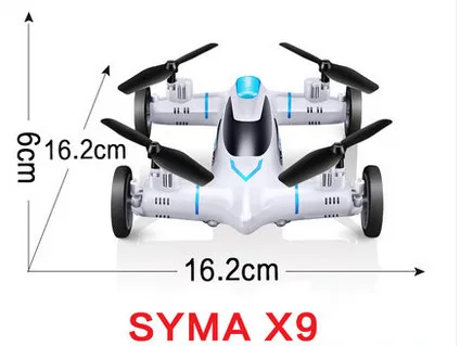 Syma X9 Mini Drone Air-Land двойной режим летающий автомобиль RC Квадрокоптер переключатель с 3D переворачивает Дрон - Цвет: WHITE