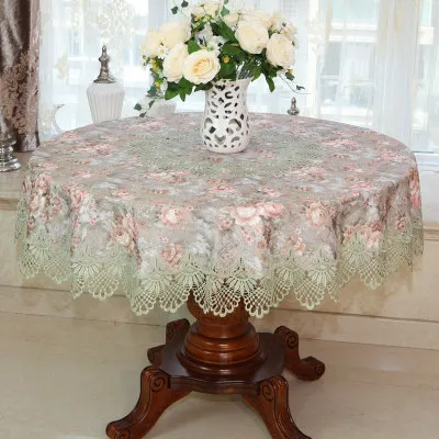 ZHUO MO Luxury European Lace Round Table Cloth for Kitchen Coffee house living room Wedding Decor Home Decor Tablecloth