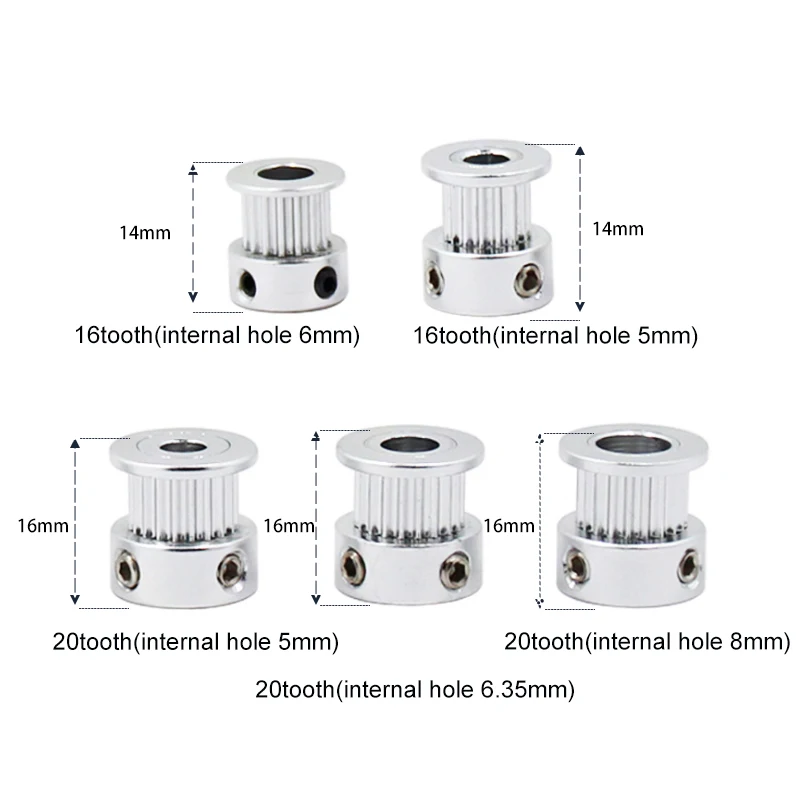 Gt2 зубчатый шкив 6 мм пропускная способность gt2 16 Зуб 20 зубчатый шкив детали 3d принтера