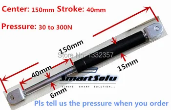 

Free shipping 30 to 300N force 150mm central distance, 40 mm stroke, pneumatic Auto Gas Spring, Lift Prop Gas Spring Damper