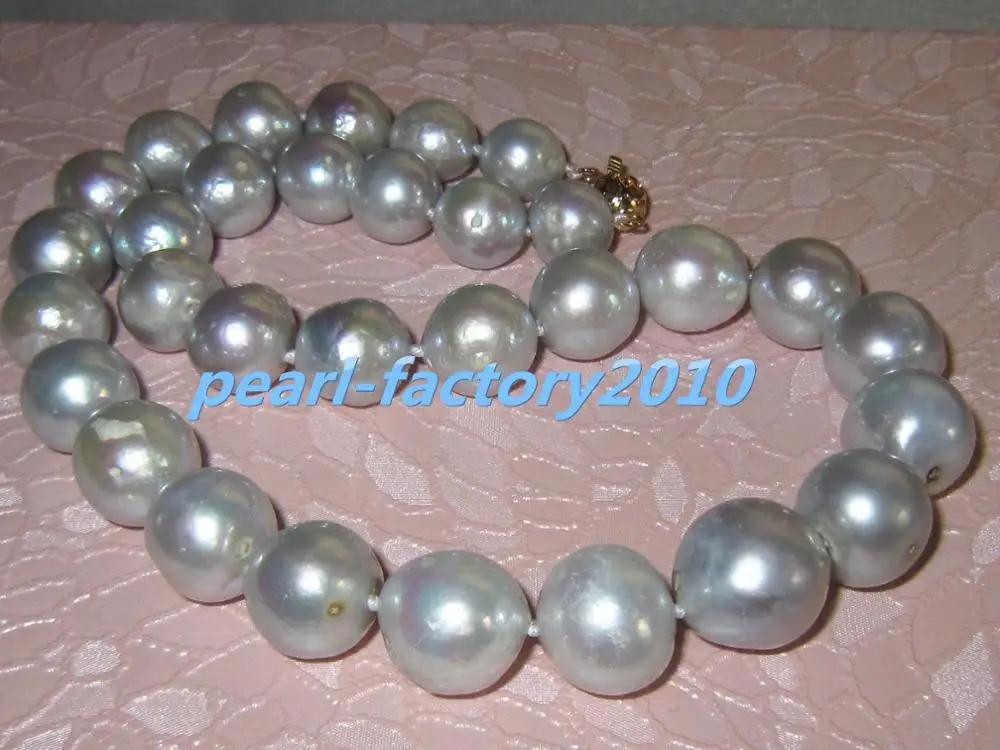 19&quot HUGE 18&quot 15-12MM SOUTH SEA NATURAL gray PEARL NECKLACE 14K CLASP (0926) | Украшения и аксессуары