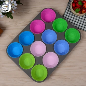 SJ Silicone Cupcake Molds Muffins Bakery Tools in Cake Mold Cupcake
Mold Silicone Oven Muffin Cupcake and Bakeware