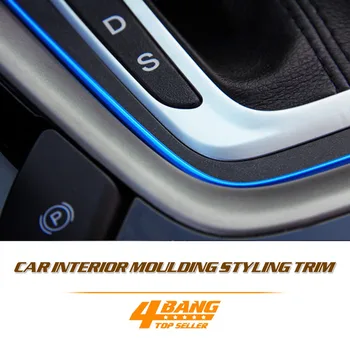 

Sales!!! 50M Car DIY Red/Blue/Green/Orange Line Flexible Interior Console Panel Decoration Moulding Trim Gap Strips Flexible