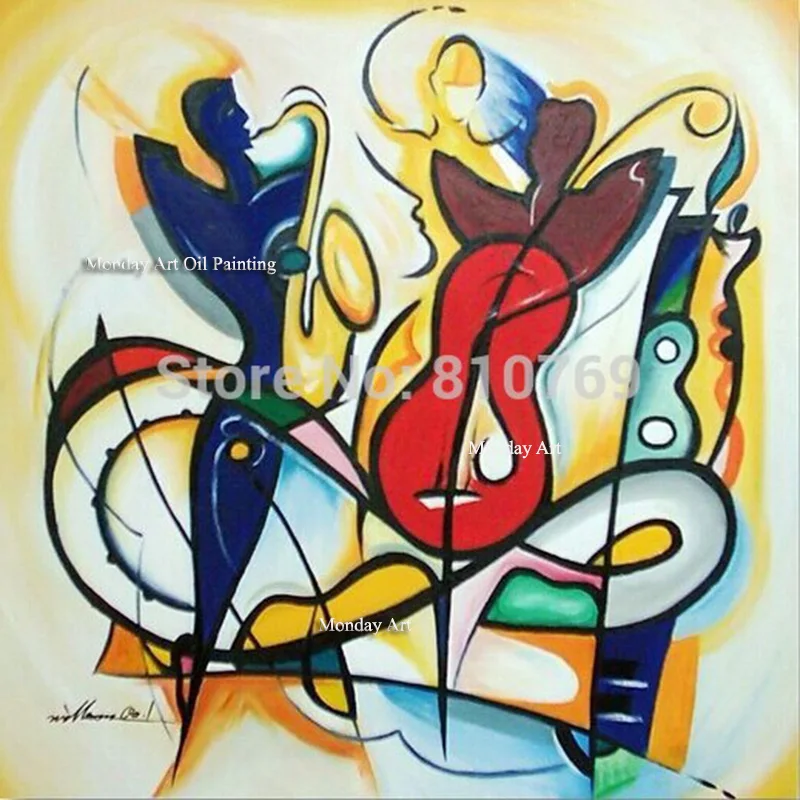 

100% Hand painted oil painting Picasso Abstract oil painting Modern Canvas painting instrument Art coloring for Home Decoration