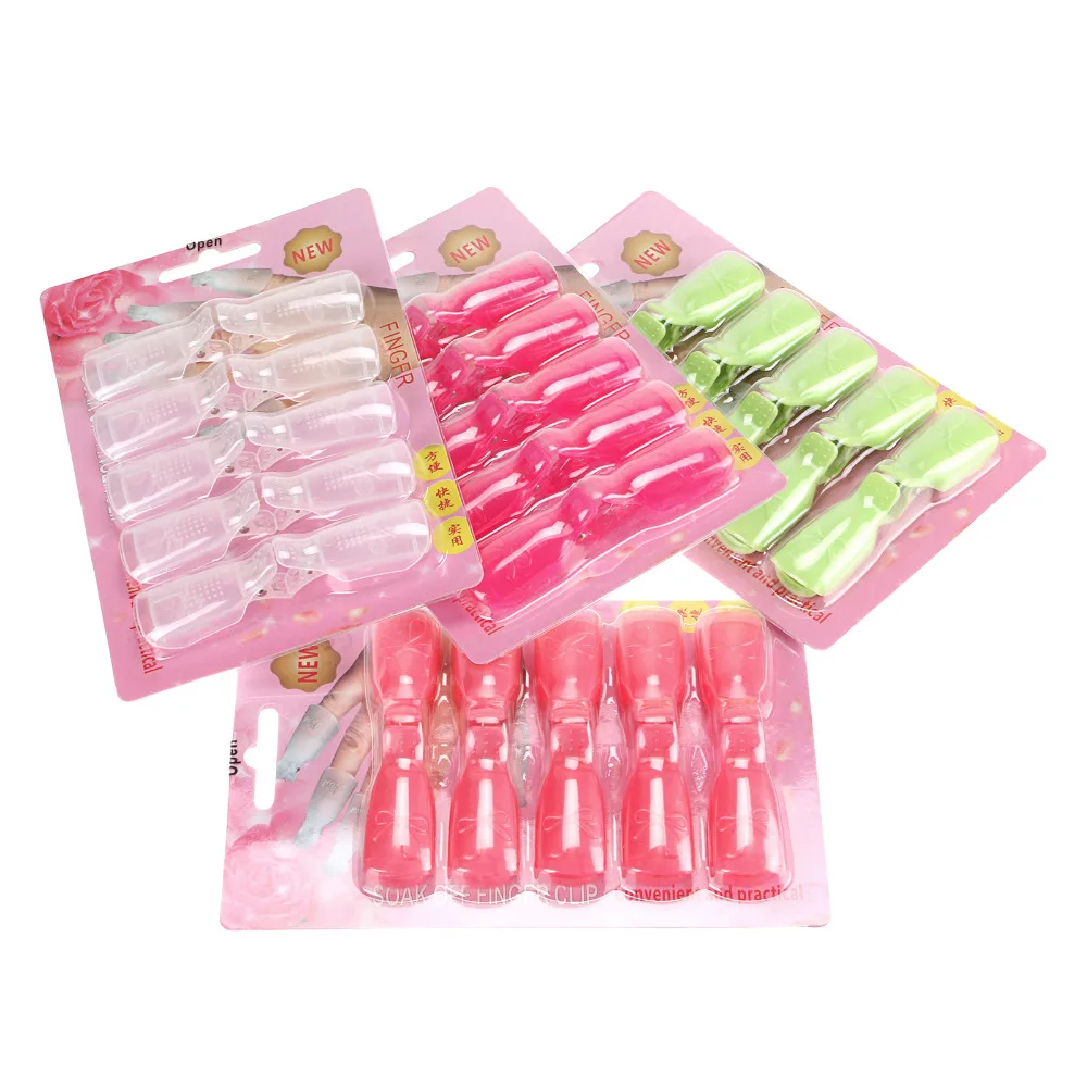 10 Pcs Durable Reusable Plastic Nail Polish Remover Lacquer Tool Soak Off Wrap Cleaner Clip Cap Gel | Красота и здоровье