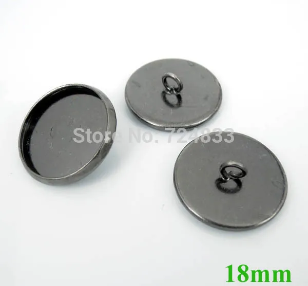 18mm inner size Пустой Круглый рамка лоток loop back Пуговицы баз кабошоны Инструменты для наращивания волос шапки настройки Сделай Сам Выводы Gunmetal черный тон 8 мм- 27 мм - Цвет: 18mm inner size