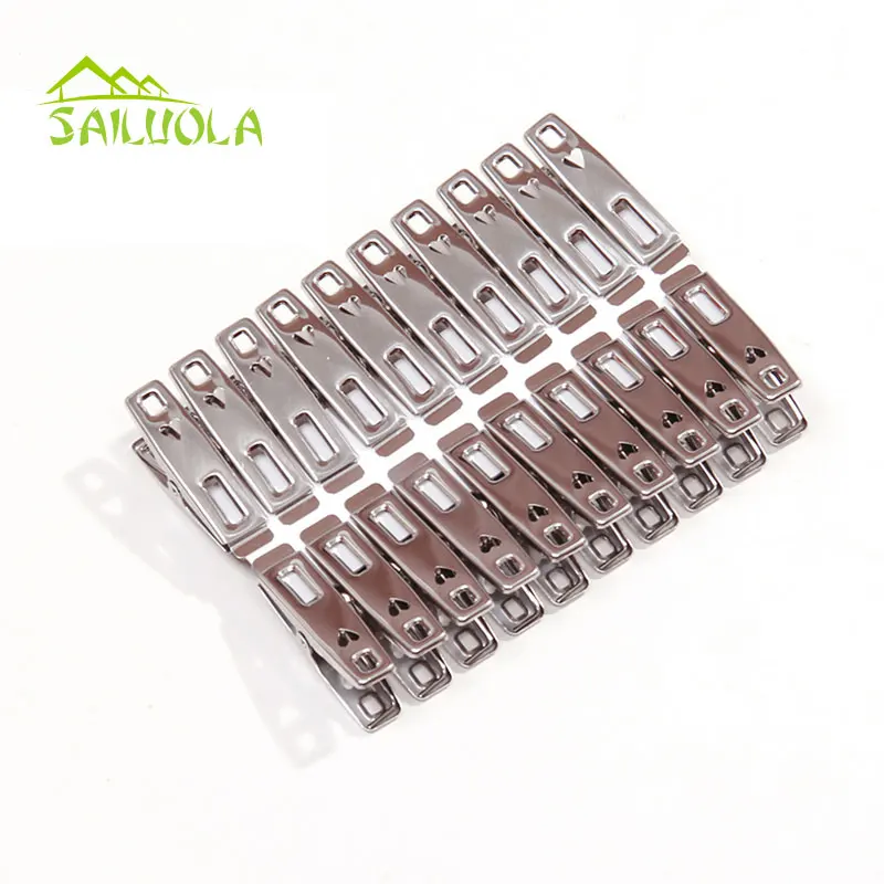 100 pçs/lote aço Inoxidável mini prendedores de roupa de Metal clips para calças casaco