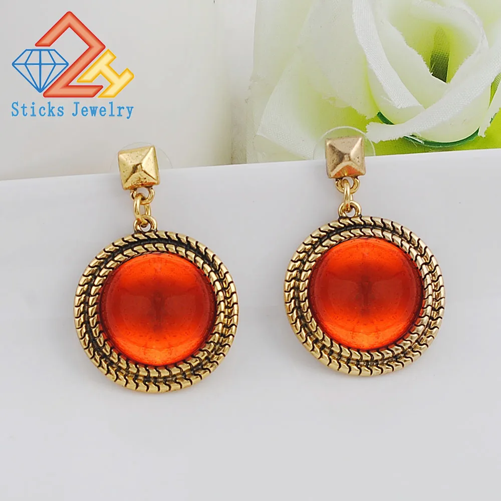 

Natural Moonstone Earrings Roundness Clear Drop Earrings for Women's Fine Jewelry (Moonstone)