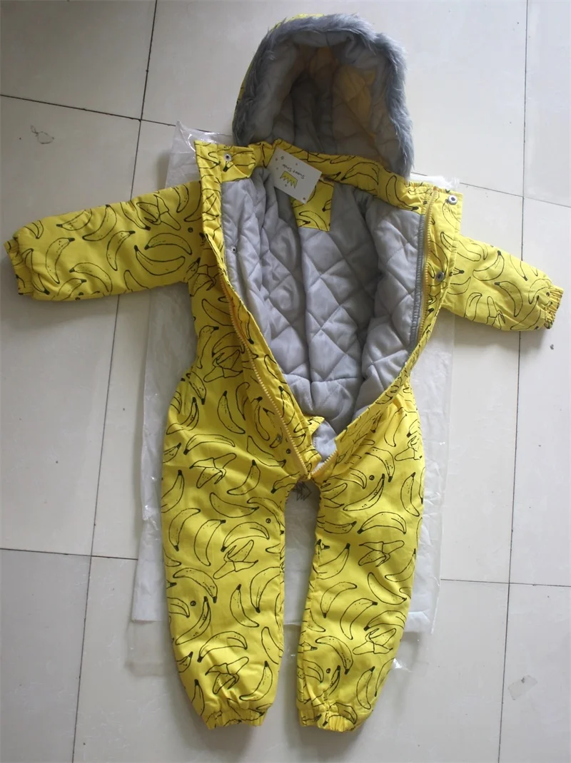 Коллекция 2017 года модные весенние детские комбинезоны с рисунком банана