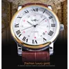 Winner 2022 Fashion White Golden Clock Date Display Brown Leather Belt Mechanical Automatic Watches for Men Top Brand Luxury ► Photo 2/6