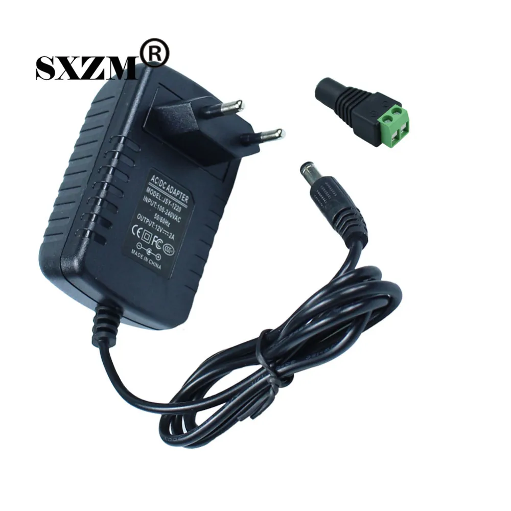 Sxzm AC110-220V к DC12V 2A адаптер питания ЕС/UK/AU/США штекер с Женский DC разъем для LED подсветкой