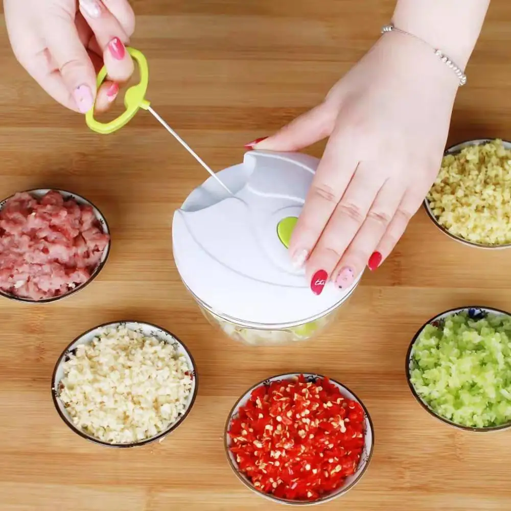 New Manual Food Chopper Mini Hand Pull Vegetables Garlic Onions Meats Chopper  Grinder Kitchen Veggie Mincer - AliExpress